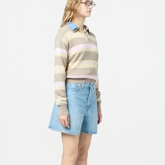 Guest in Residence COLLEGIATE STRIPE POLO in Taupe Combo - Picture 3 of 5